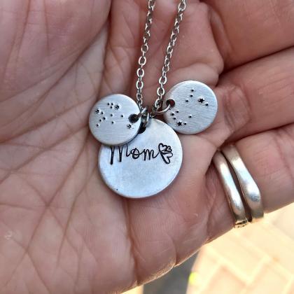 Special Mom Necklace, Disc Necklace With Optional..
