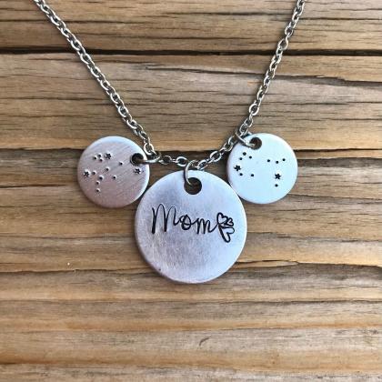 Special Mom Necklace, Disc Necklace With Optional..
