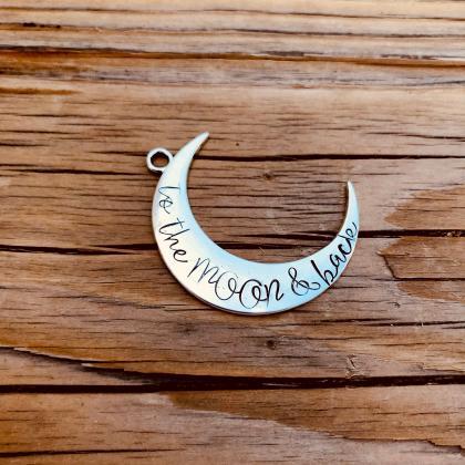 Beautiful Antique Silver Moon Necklace To The Moon..