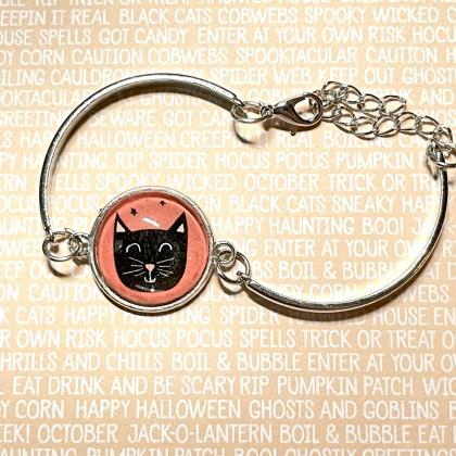 Black Cat Bracelet, Scaredy-cat, Teacher..