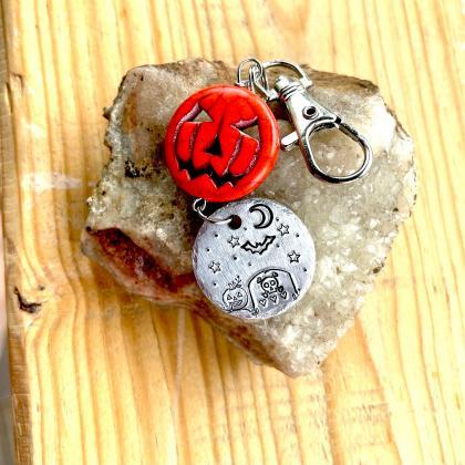 Halloween Candy Bag Charm, Halloween Keychain,..