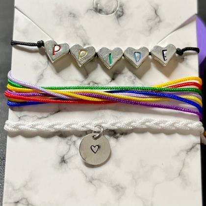 Pride, Rainbow Bracelet Set, 3 piec..