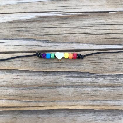 Pride Bracelet Rainbow Bracelet, Beaded Rainbow,..