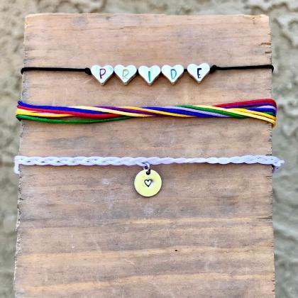Pride, Rainbow Bracelet Set, 3 piec..