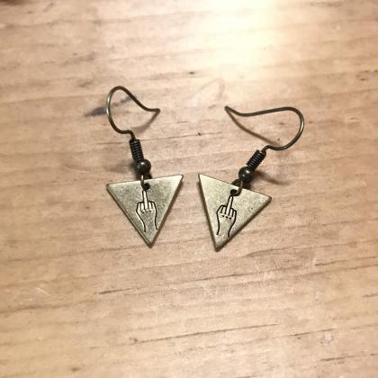 Earrings, Fuck You, Middle Finger, One Pair,..