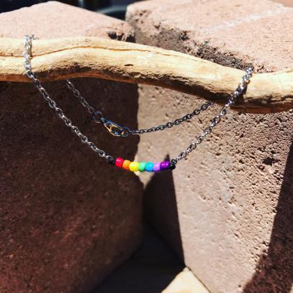 Pride jewelry, Chain Beaded Rainbow..