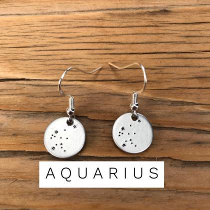 Earrings,aquarius, Zodiac, Constellation,..