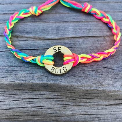 Be Bold, Rainbow Washer Bracelet, B..