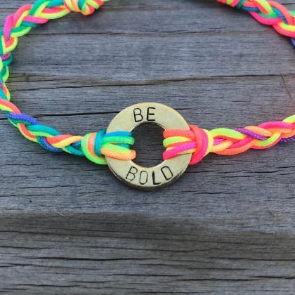 Be Bold, Rainbow Washer Bracelet, B..