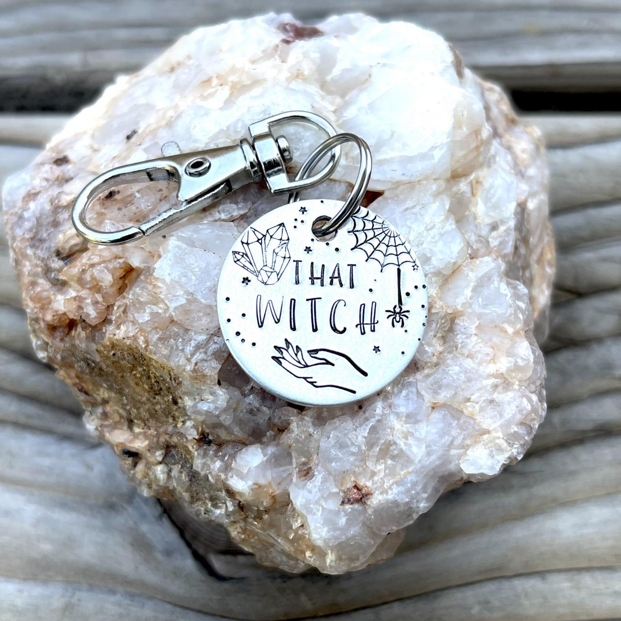 Halloween Keychain, Witchy keychain, Crystal keychain, star keychain, gothic jewelry, celestial jewelry, Spooky Jewelry