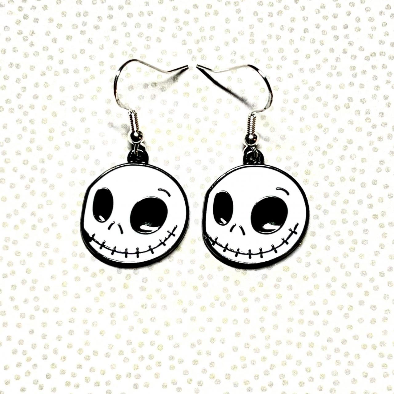 Skull earrings, Skeleton accessories, skeleton jewelry, jack face earrings, sterling silver, trick or treat, Halloween earrings