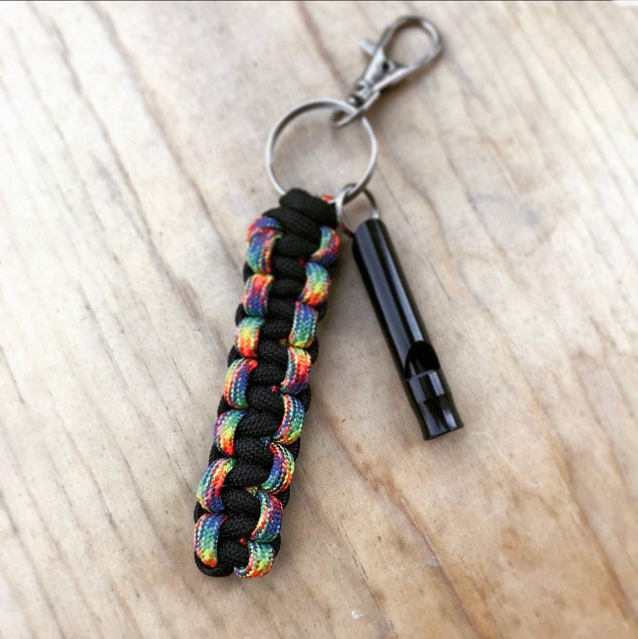 Pride, Whistle, Survival, Paracord, Keychain, Rainbow and Black, Backpack Charm, 2021