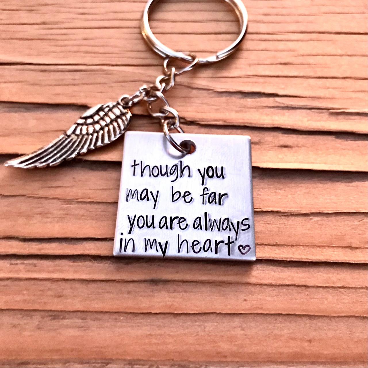 Memorial, Miss You, Silver Color Metal, Lightweight Aluminum, Love, Thoughtful Gift, Keychain