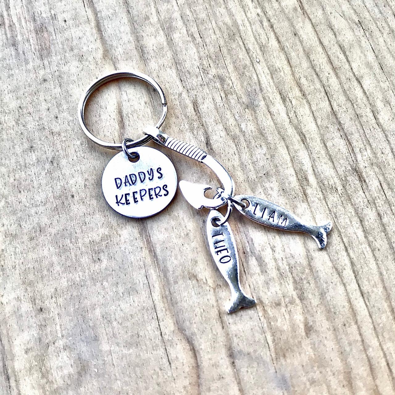 Personal Gifts For Dad, Fathers Day, Daddy’s Keeper Keychain,hand Stamped, Fully Custom Initials, Names, Papa, Grandpa, Dad, Father’s Day,