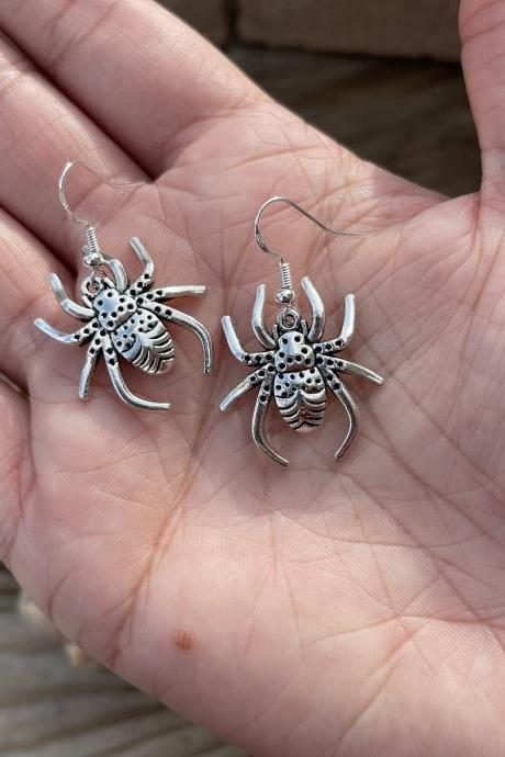 Hypoallergenic halloween earrings, Spider accessories, witchy jewelry, spider earrings, sterling silver, trick or treat, witch jewelry