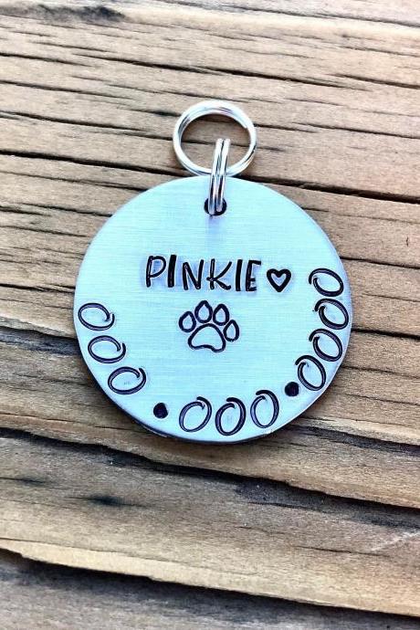 Custom Dog Id Phone Number Tag, Personalized, Pet, Animal, Lost Pet, Collar Tag, Hand Stamped Metal, Metal Stamped, Horse, Dog, Cat, Goat,