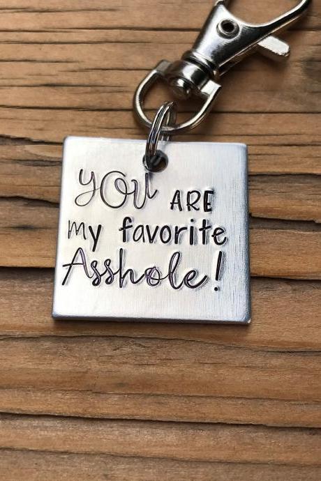 Favorite Asshole Keychain, Silver Color Metal, Lightweight, Thoughtful Gift, Wife, Husband, Son, Daughter, Dad, Brother