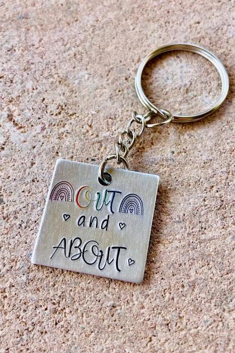 Coming out Keychain, Gay Pride, Not A Phase, Rainbow, Backpack Clip, Backpack Charm, Lesbian Pride, lgbtqia, Out and Proud, lgbtq