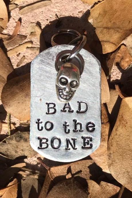 Bad To The Bone Light Weight Aluminum Pet Tag