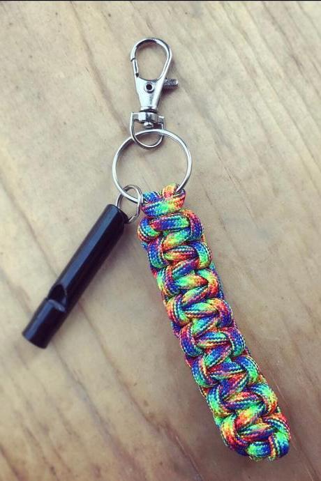 Pride, Whistle, Survival, Paracord, Keychain, Backpack Charm, 2021