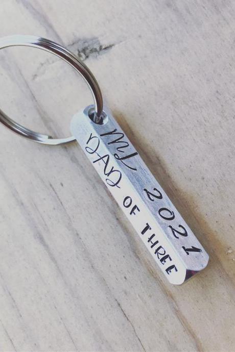 Personalized Gifts for Dad, 3D rectangle, Father’s Day, Silver Metal, lightweight, love, thoughtful gift idea, keychain