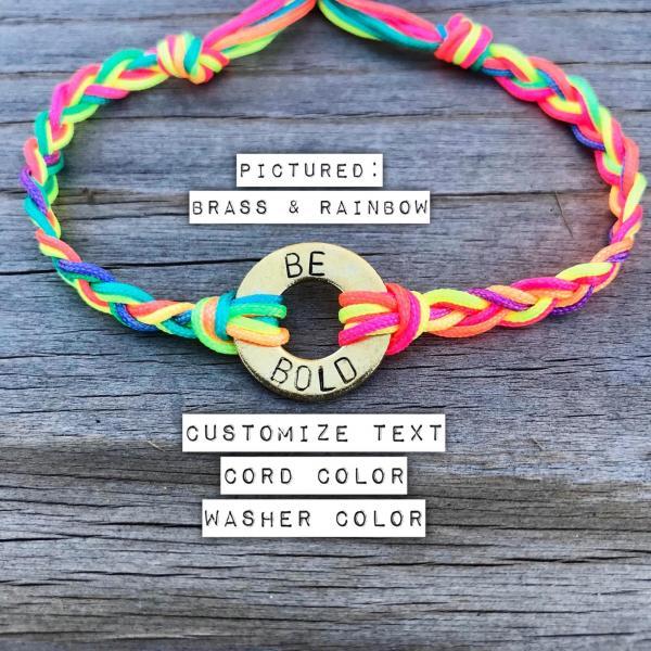 Be Bold, Rainbow Washer Bracelet, Best Selling