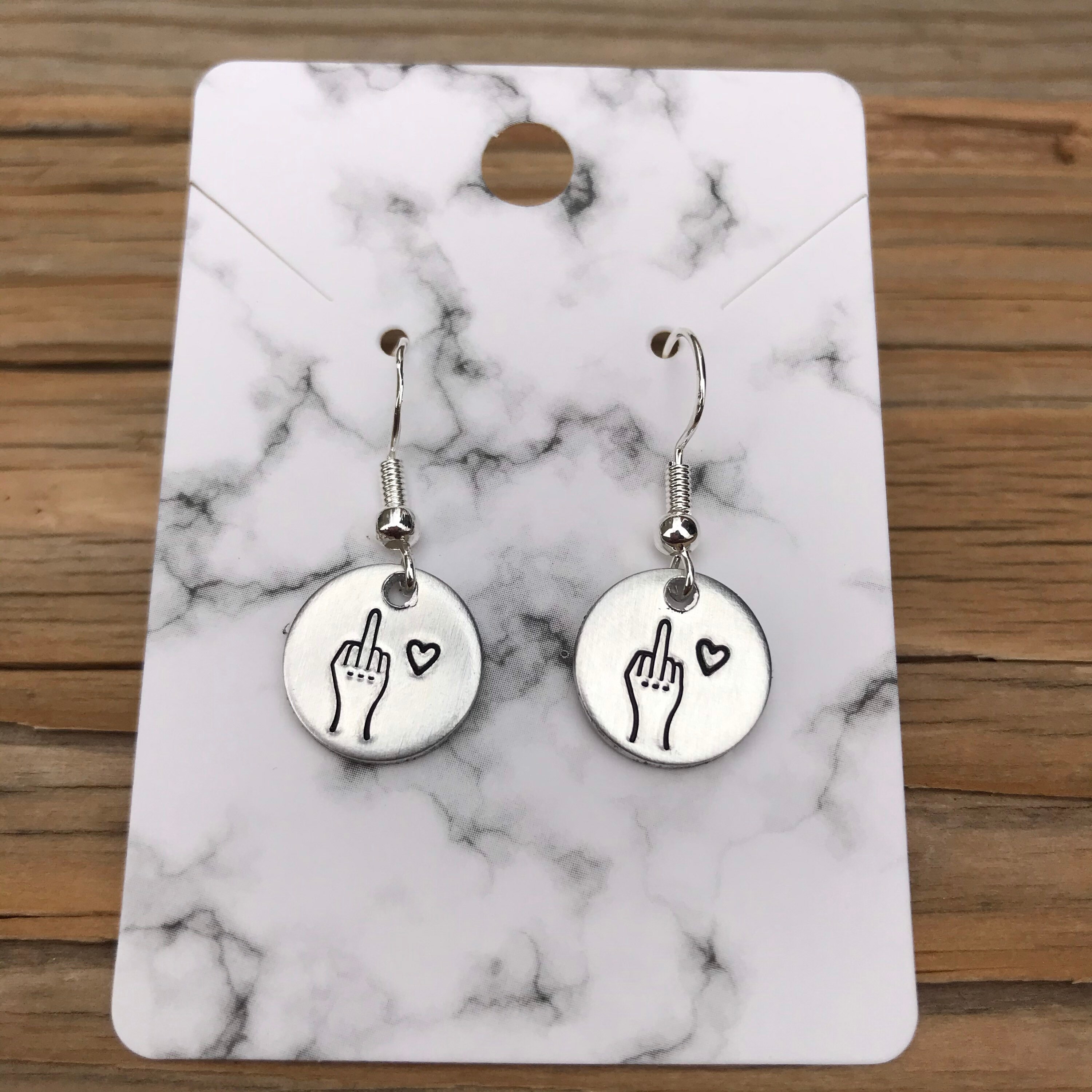 Middle finger earrings clearance
